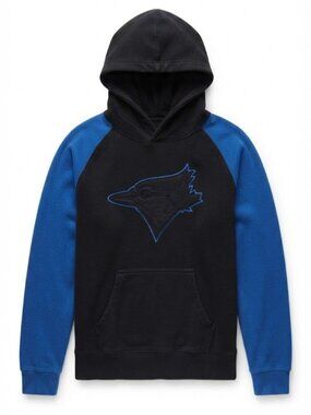 Black & Blue Hoodie Sweater with Embroidered Blue Jays Logo